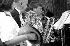 french_horns___saxes_playing_bw